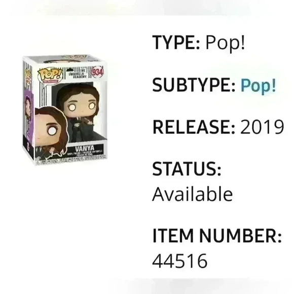 Umbrella Academy Vonya Funko Pop - Picture 4 of 4